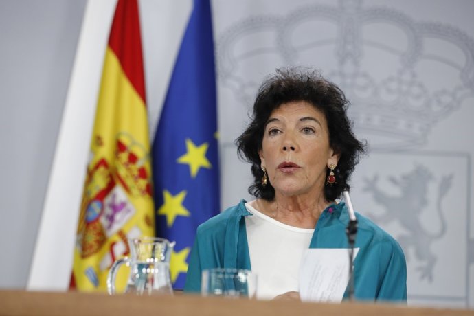 Roda de premsa de la portaveu del Govern, Isabel Celaá, després del Consell