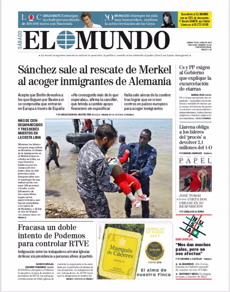 Las Portadas De Los Periódicos De Hoy, Sábado 30 De Junio De 2018