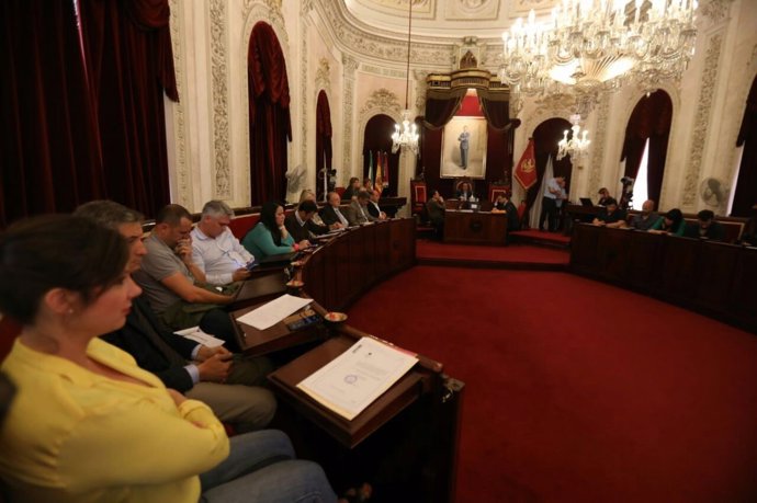Pleno en el Ayuntamiento de Cádiz el 5 de junio