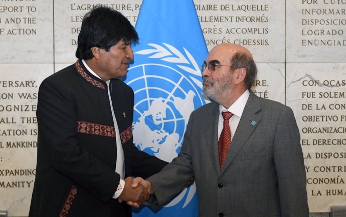 José Graziano y Evo Morales en Roma