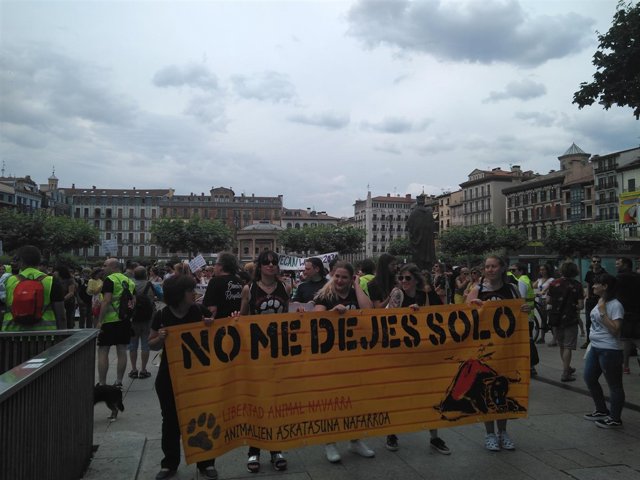 Manifestación en Pamplona a favor de "unas fiestas sin maltrato animal"