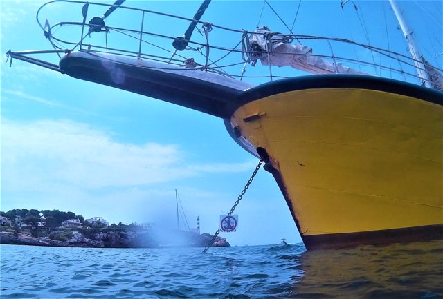 Denuncian que un barco de 26 metros de eslora haya permanecido más de 24 horas anclado en la posidonia de Portocolom