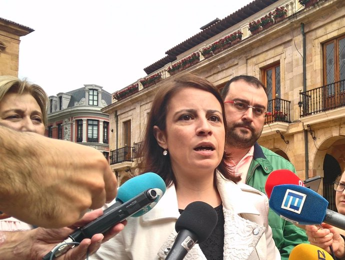 La vicesecretaria general del PSOE, Adriana Lastra, en Oviedo