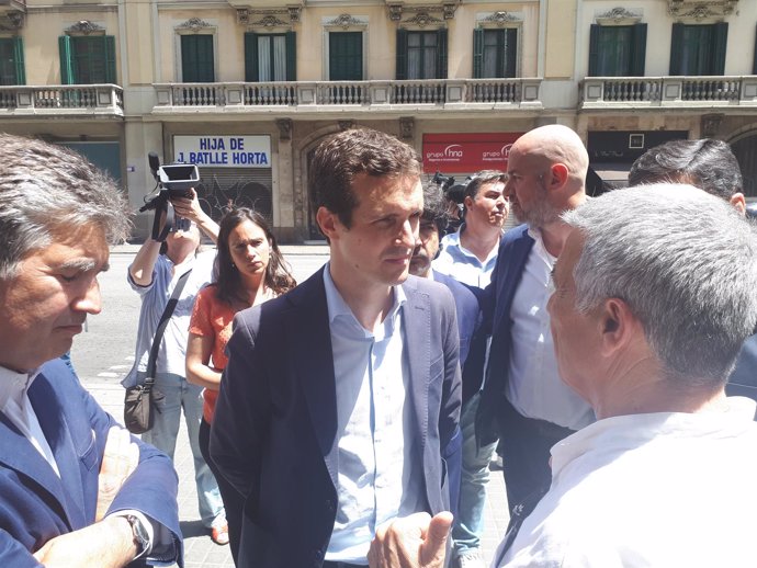 El candidato a la Presidencia del PP Pablo Casado