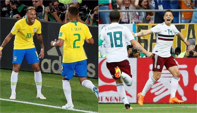 Brasil México Neymar Thiago Silva Chicharito Hernández Andrés Guardado