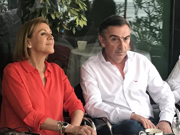 Dolores de Cospedal y Luis María Beamonte (PP). 