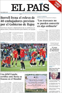 Portada de El País del 2 de julio