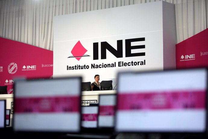 An interior view of the National Electoral Institute (INE) headquarters is seen 
