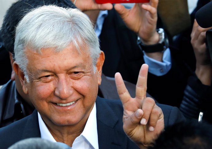 El candiato presidencial mexicano Andrés Manuel López Obrador