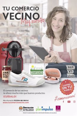 Cartel de la promoción comercial en pueblos de Valladolid