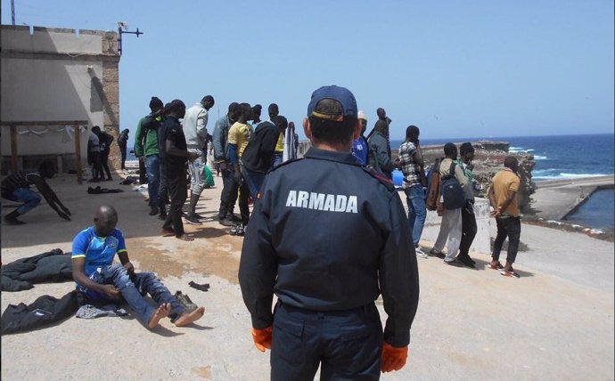 Migrantes en la isla de Alborán