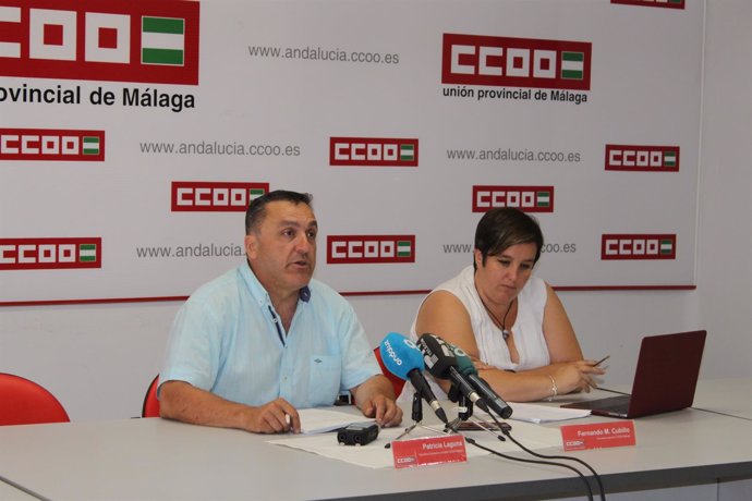 Secretario general CCOO málaga fernando Muñoz Cubillo con Patricia Laguna ccoo 