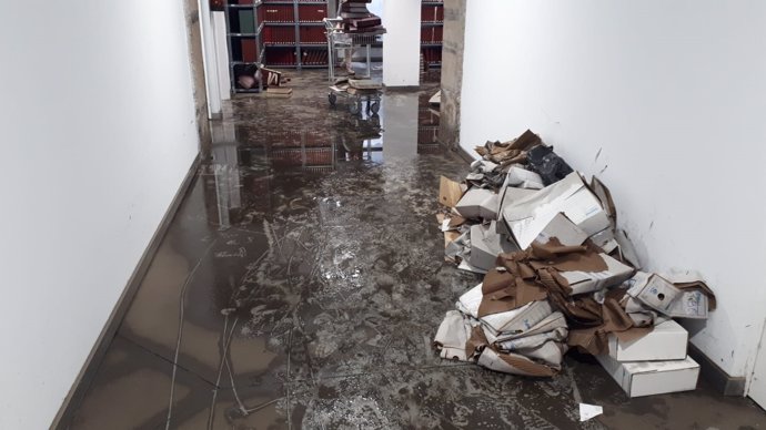 Inundación en el archivo de la Audiencia de A Coruña (foto archivo)