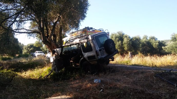 Estado en el que ha quedado el vehículo en Alcalá de los Gazules