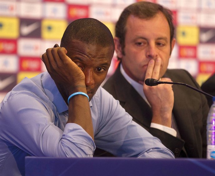 Eric Abidal i Sandro Rosell 