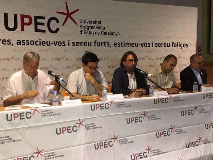 Jordi Serrano, Gerardo Pisarello, Camil Ros, Javier Pacheco i Oriol Lladó