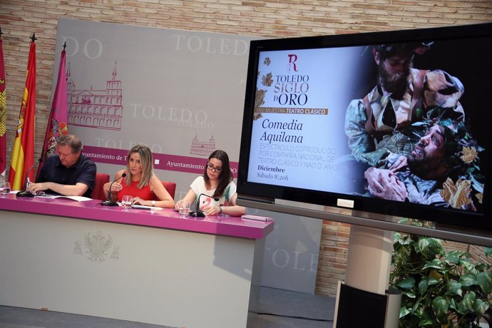 Tolón, Cogolludo y Plaza en la presentación de la muestra 'Toledo Siglo de Oro'