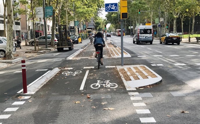 Carril bici en Barcelona