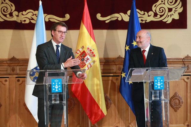 Feijóo y Javier Losada comparecen en rueda de prensa tras mantener una reunión