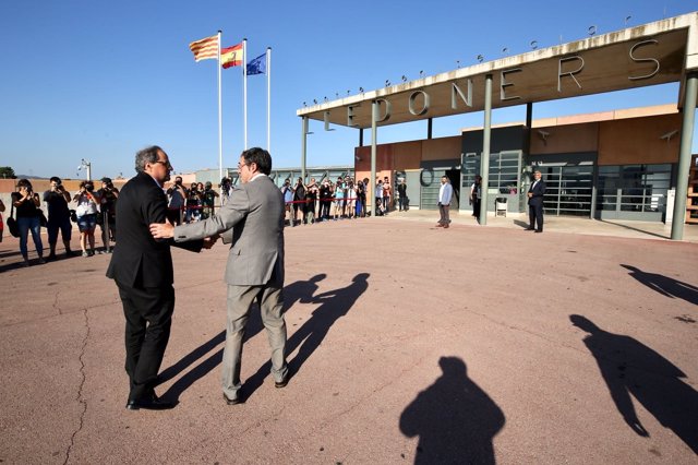 El presidente Quim Torra visita a los presos soberanistas en Lledoners