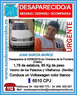 Cartel de búsqueda sobre Juan García