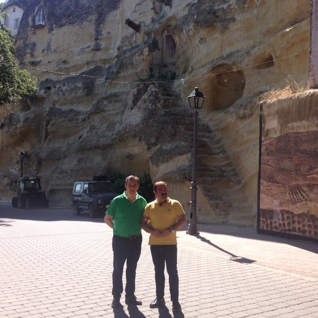 Visita a las obras en el mazizo de Chiclana de Segura