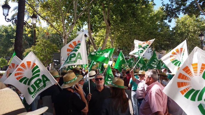 Protesta de UPA-UCE en Sevilla 