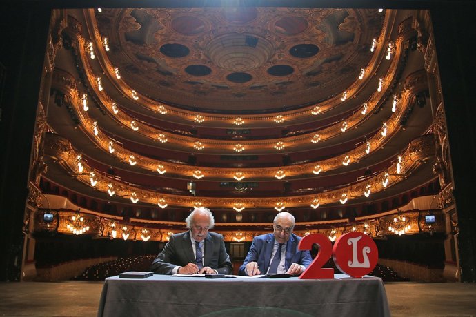 Antonio Escámez (Fundació Banc Santander) i Salvador Alemany (Liceu)