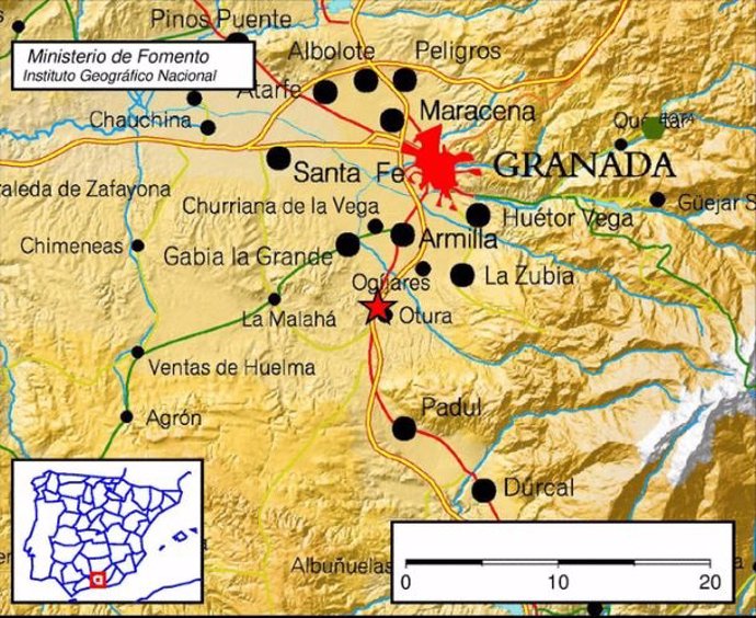 Terremoto con epicentro en Otura (Granada)