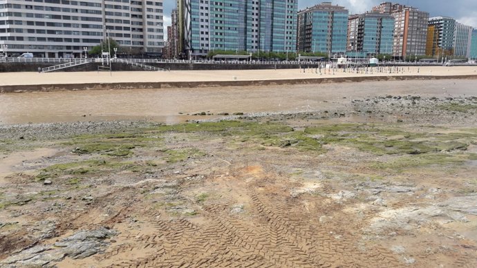 Episodio de contaminación en la playa de San Lorenzo