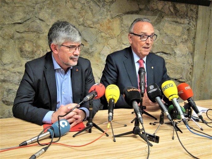 Concejal Agustí Colom, presidente de Turisme de Barcelona Joan Gaspart