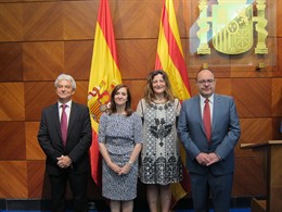 Carmen Sánchez junto a los tres nuevos subdelegado