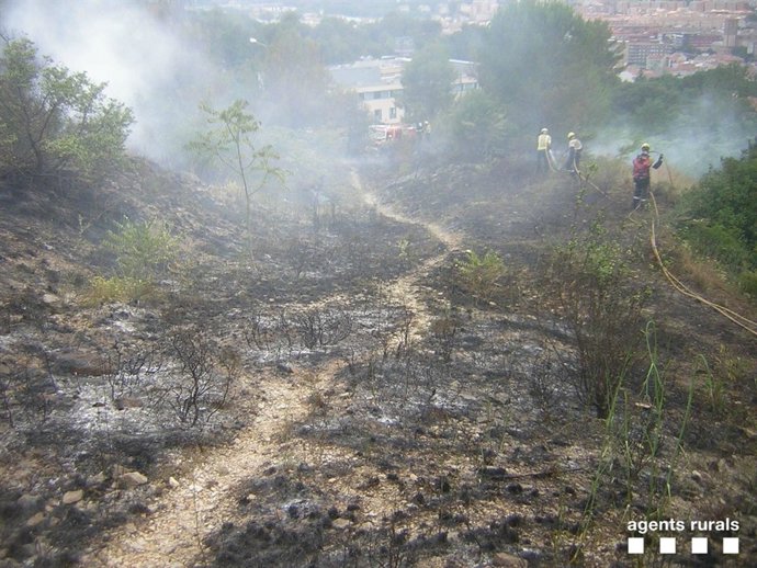 Incendi forestal a la zona de Torre Gironella a Girona