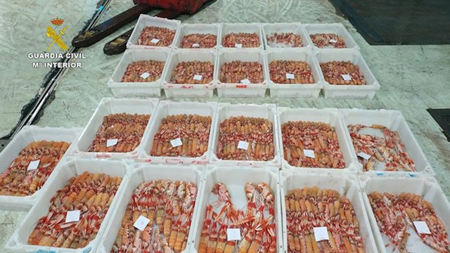 Cigala incautada en la lonja de A Coruña