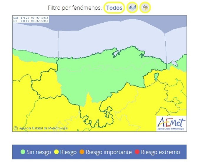 Liébana y la Cantabria del Ebro, en riesgo por lluvias y tormentas