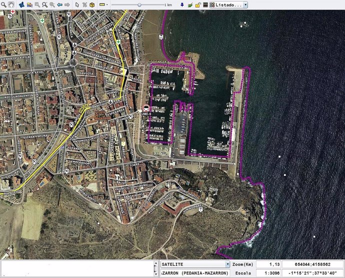 Mapa del puerto de Mazarrón donde han tenido lugar los hechos