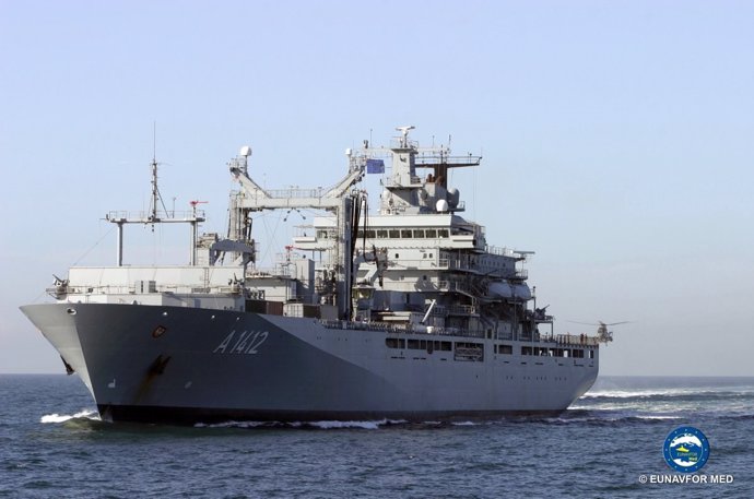 El buque alemán 'Frankfurt' de la misión EUNAVFOR Sophia