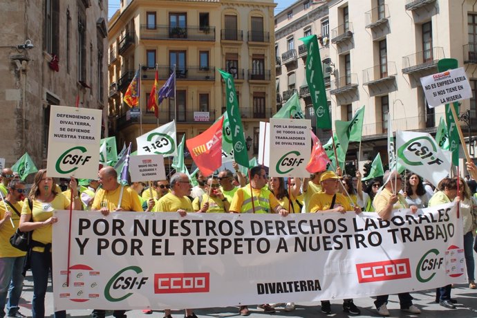 Protesta CSIF y CCOO por Divalterra