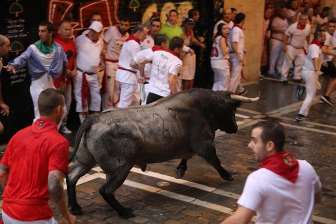 Segundo encierro de Sanfermines 2018 con toros de José Escolar.