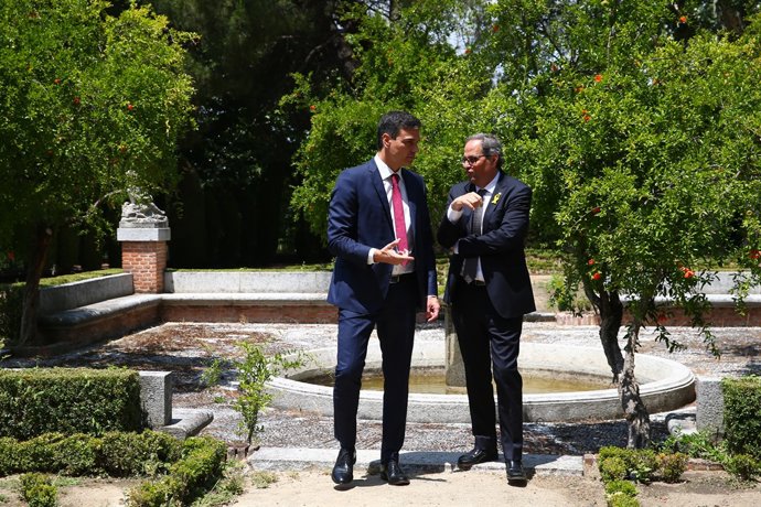 Pedro Sánchez rep a Quim Torra en La Moncloa 