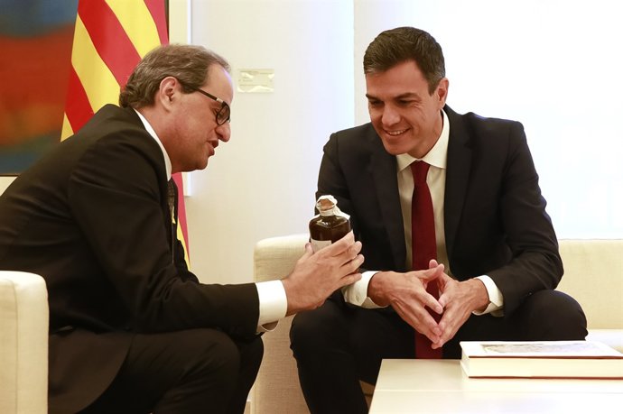 Pedro Sánchez rep a Quim Torra en La Moncloa 