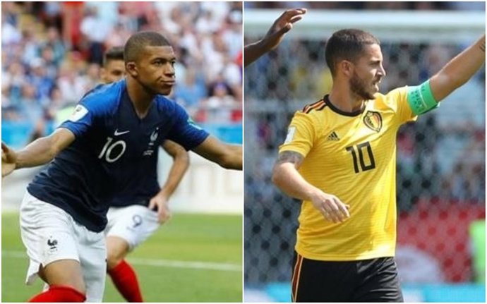 Mbappé (Francia) y Hazard (Bélgica)