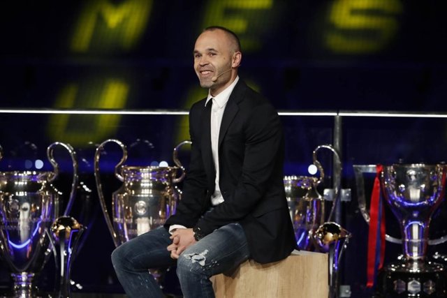 Andrés Iniesta en su despedida del FC Barcelona