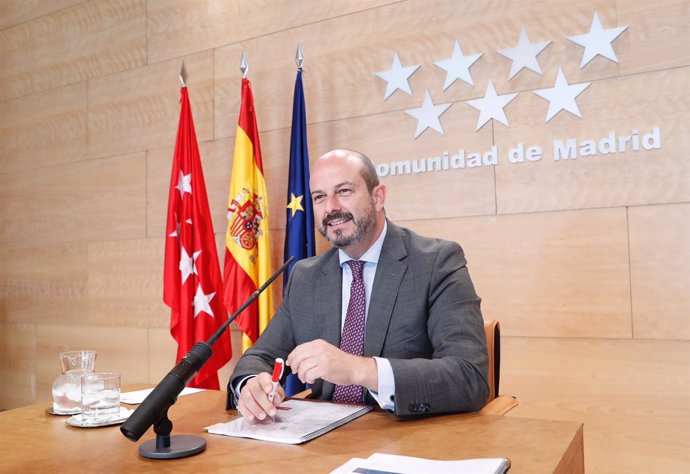 Pedro Rollán en rueda de prensa del Consejo de Gobierno