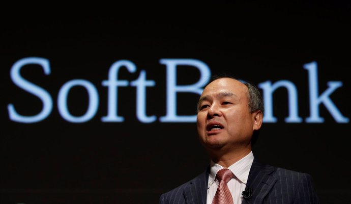 SoftBank Group Corp Chairman and CEO Masayoshi Son attends a news conference in 