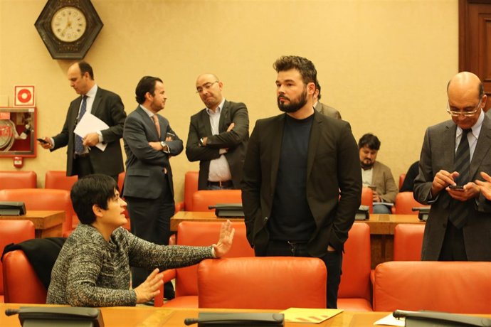 Gabriel Rufián en una comisión en el Congreso