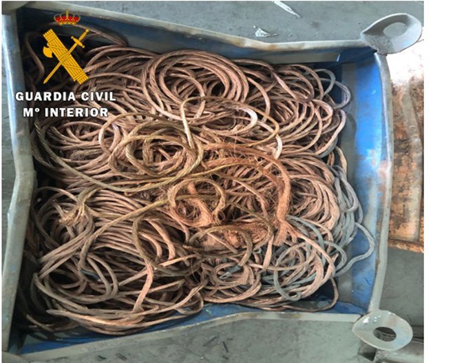 Cobre recuperado por la Guardia Civil