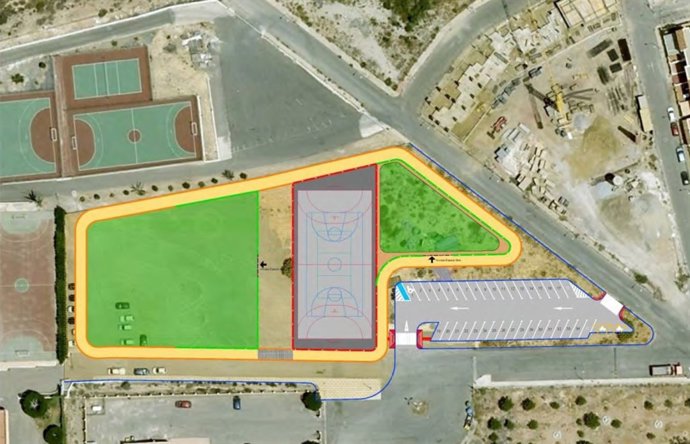 Imagen del proyecto de pistas deportivas y área recreativa en Huércal de Almería
