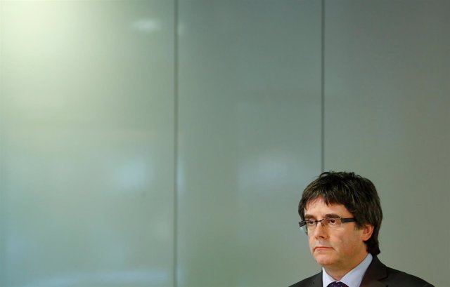 El expresidente de Cataluña Carles Puigdemont durante una conferencia en Berlín