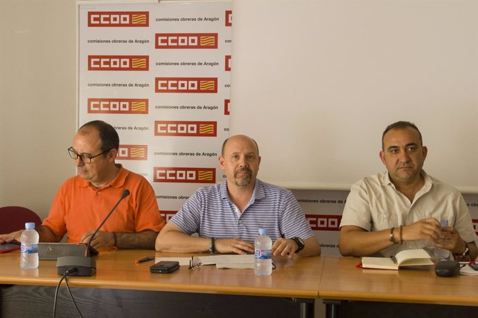 Secretario gral CCOO Cataluña Javier Pacheco y miembro CCOO Aragon Carlos Bravo
